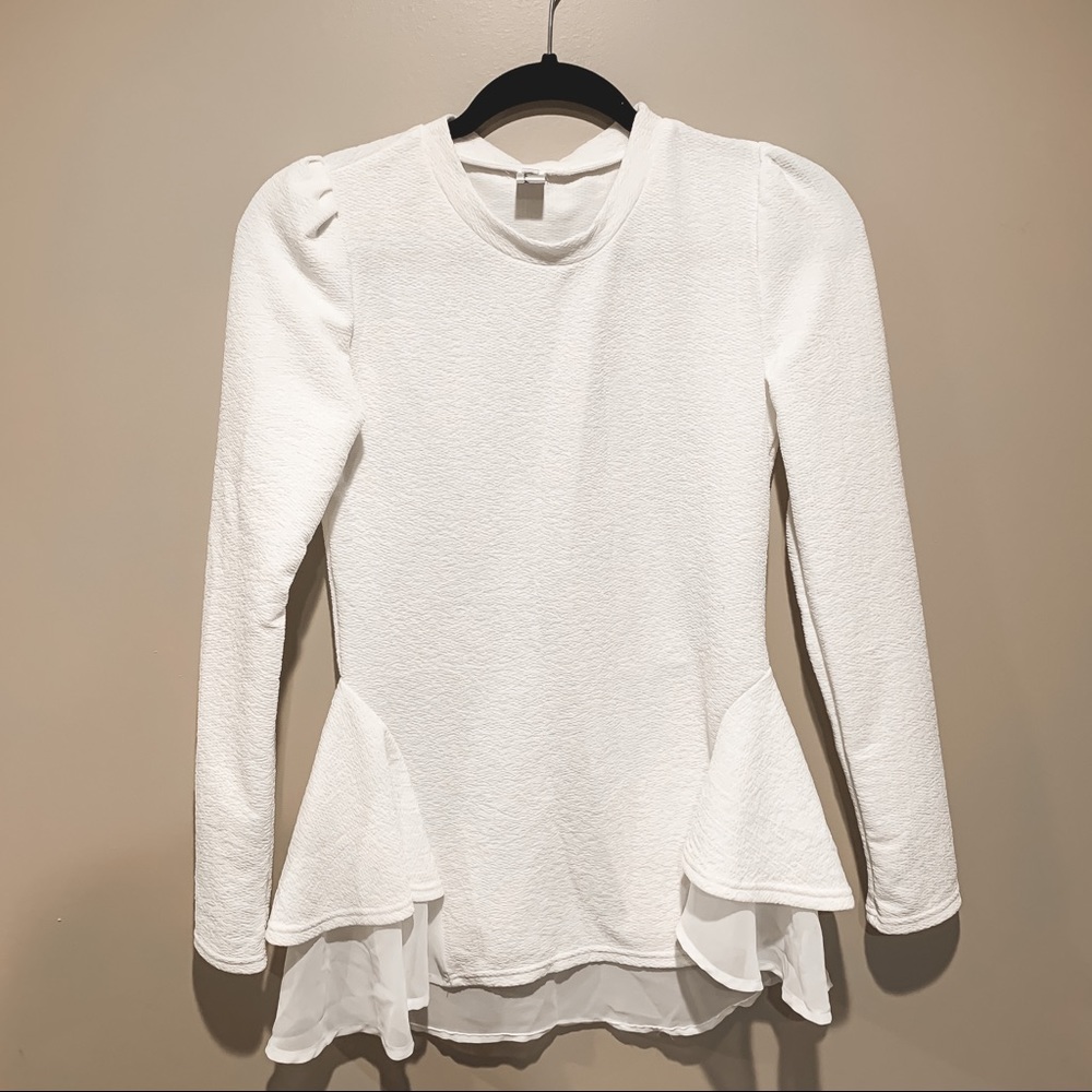 White peplum top